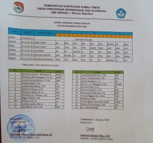 Jadwal Gerakan Literasi Sekolah SMPN 1 Wulla Waijilu